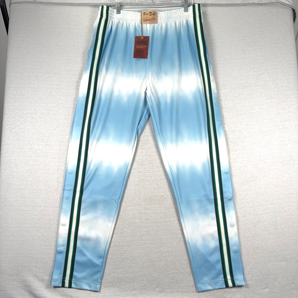 Mitchell & Ness Tie Dye Tearaway Pants Fred Segal Mens Size XL Blue Poly NEW